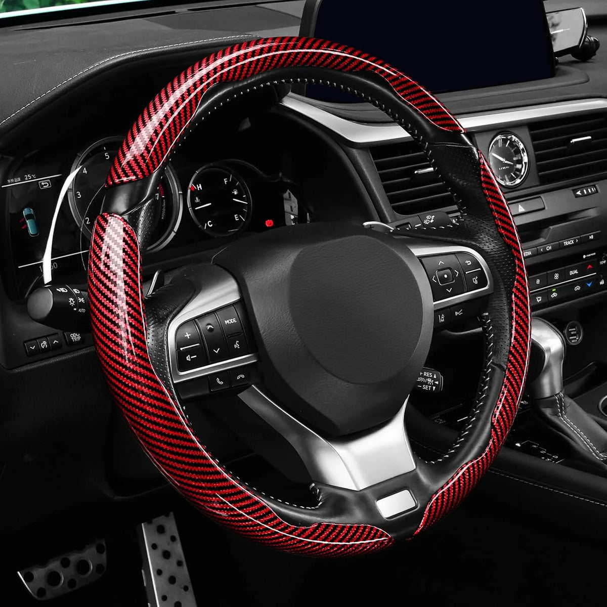 Juego de volante de 3 piezas en fibra de carbono
