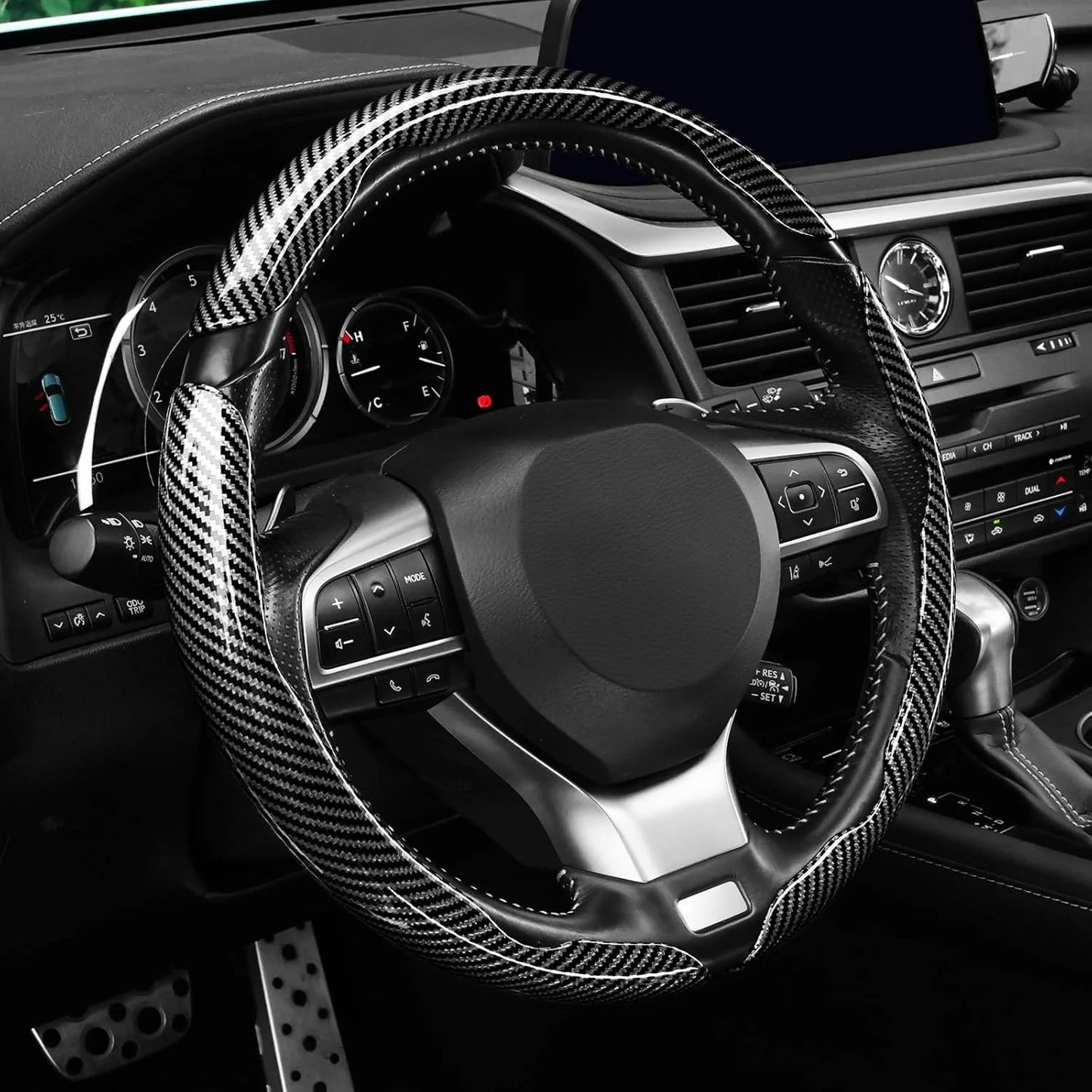 Juego de volante de 3 piezas en fibra de carbono