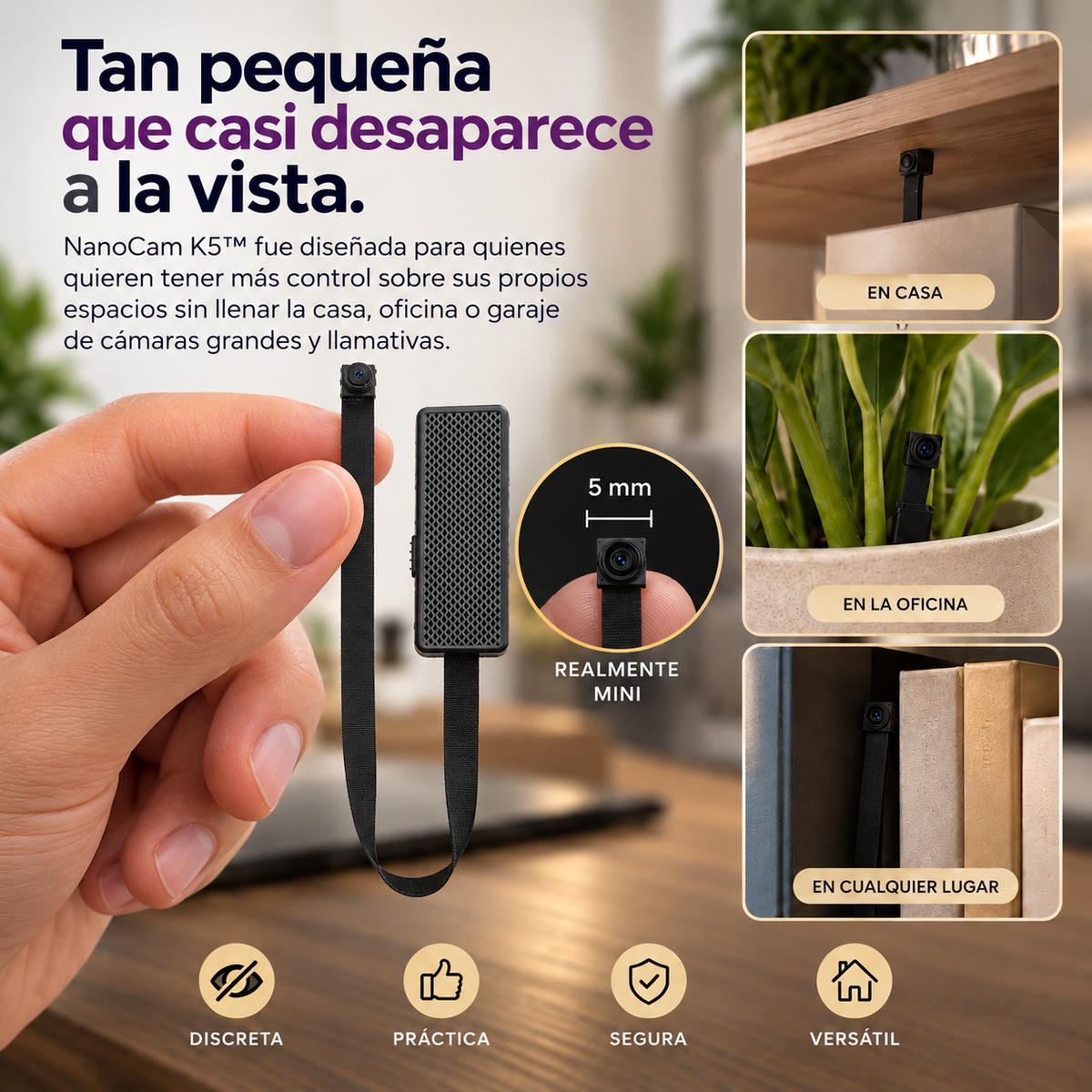 NanoCam K5 cámara WiFi ultra discreta - hero final