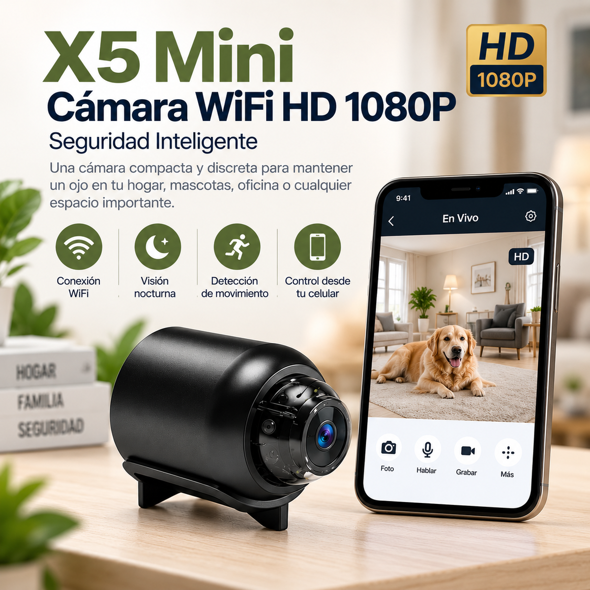 Cámara X5 Mini WiFi HD 1080P - introducción